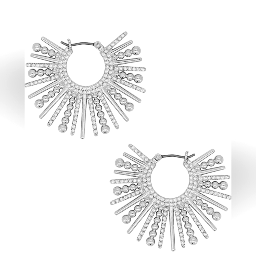 SALE❣️GORGEOUS SILVER BAUBLEBAR Upscale JASKAMAL SUNBURST EARRINGS